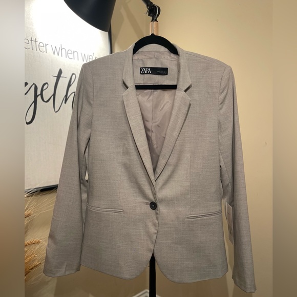 Zara Light Gray Woman’s Blazer Jacket - Picture 9 of 11